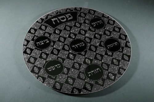 מגש ליל הסדר קריסטל כסף
