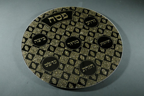 מגש ליל הסדר קריסטל זהב