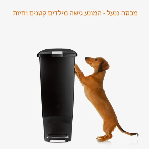 פח אשפה צר למטבח 40 ליטר - SimpleHuman בצבע לבן מתוך קולקציית פחי אשפה למטבח (תמונת מוצר) - קל לניקוי ותחזוקה לשמירה על מראה חדש ומבריק