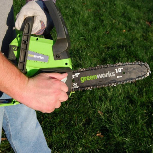 מסור שרשרת GREENWORKS 24V דגם G24CS25 עם להב OREGON 25 ס