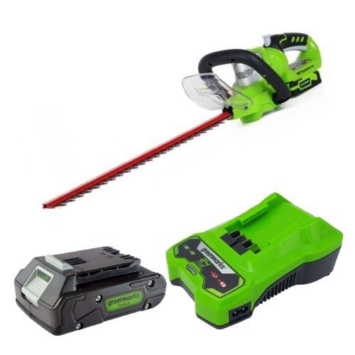 גוזם גדר חיה GREENWORKS 24V דגם 99705-3 עם להב כפול 