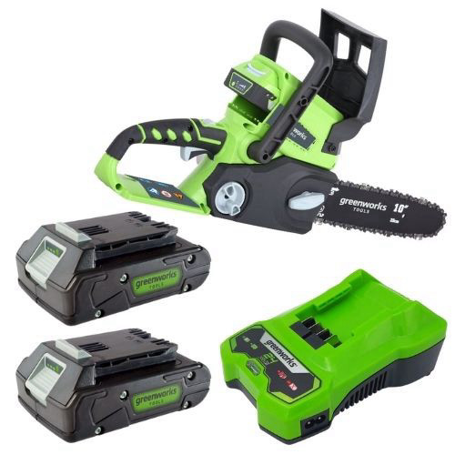 מסור שרשרת GREENWORKS 24V דגם 99701-2 עם להב OREGON 