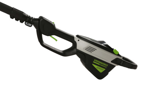מגזמת גובה GREENWORKS 80V PRO דגם 99567 מקצועית עם להבים כפולים, מוט טלסקופי 3.40 מטר ומערכת Anti-Jam מתקדמת