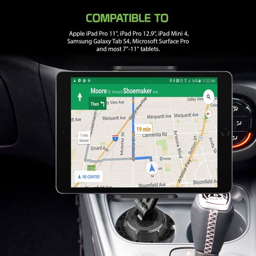 תושבת CELLET לטלפון ולטאבלט למתקן כוסות ברכב עד 11 אינץ'