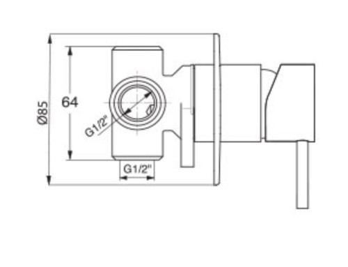 שירטוט מערכת קיר אינטרפוץ קומפלט 3 דרך 305281F15S זהב מוברש PVD עדין סדרת מצדה חמת