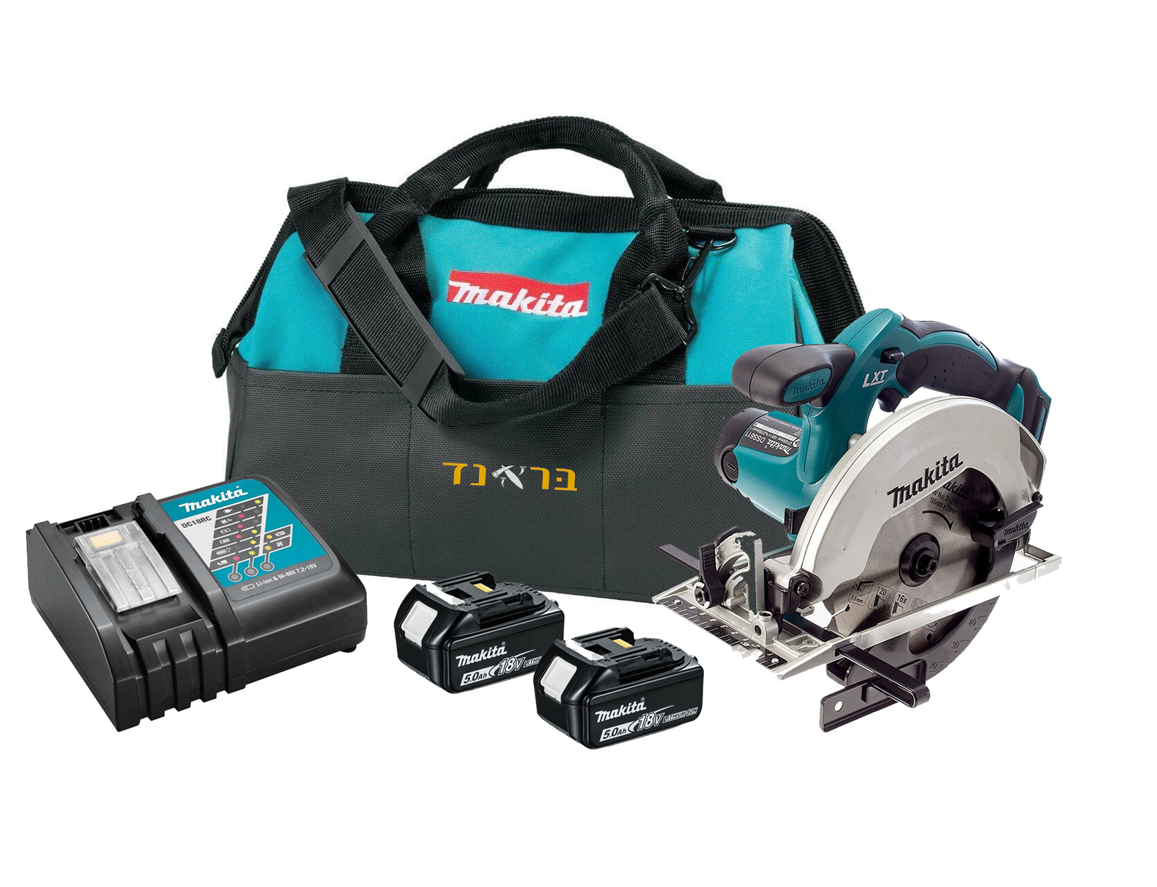 משור עגול נטען "6.5 18V + שתי סוללות 5.0AH