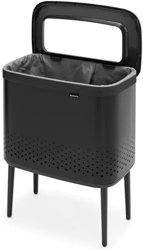 סל כביסה 60 ליטר -Brabantia BO שחור (בסביבה מעוצבת) - שילוב מושלם בין נוחות שימוש יומיומית לסטייל נקי