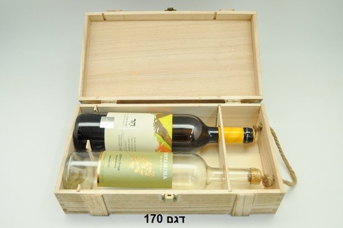ארגז עץ לשני יינות 35X19.5+9.5