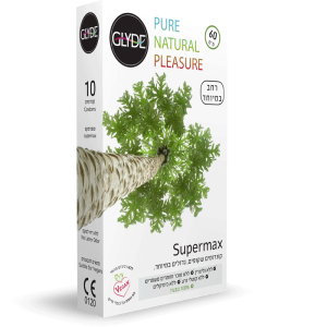 10 קונדומים שקופים ענקיים וטבעיים Glyde Supermax