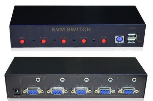 קופסת מיתוג KVM איכותית מ-4 מחשבים לעמדת עבודה