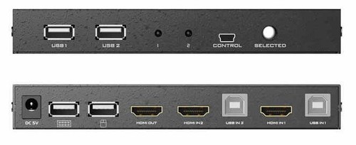 קופסת מיתוג KVM מ-2 מחשבים לעמדת עבודה 4K HDMI + USB