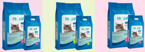 3 יח' של חול רוקט rocat מתגבש לחתול בניחוח משובח 10 ליטר