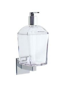 דיספנסר שקוף +וו כסוף TILDA Soap dispenser 