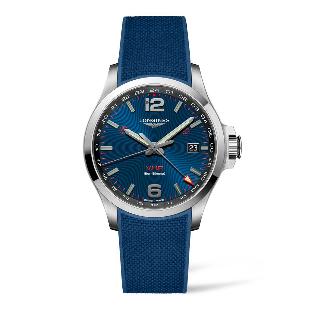 שעון LONGINES קוורץ VHP GMT יוקרתי לגבר (43 ממ)