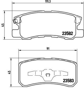 ‏רפידות בלם אחוריות Brembo | ‏מיצובישי פג'רו קינג, אאוטלנדר, גרנדיס ועוד | ‏P54031