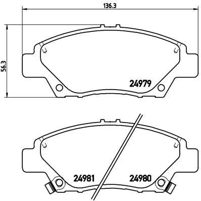 ‏רפידות בלם קדמיות Brembo | ‏הונדה אינסייט, ג'אז, CRZ | ‏P28050