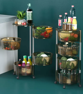 עגלת שירות ניידת 4 תאים עגולים Garden Top