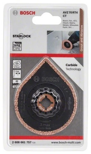 להב להורדת אריחי קרמיקה, רובה ומלט BOSCH AVZ 70 RT4 Carbide-RIFF