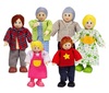 6 בובות משפחה לבית בובות מעץ