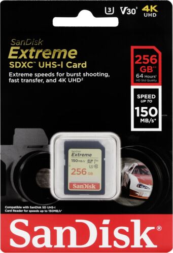 SanDisk Extreme SDXC Video 256GB 150MB V30 U3