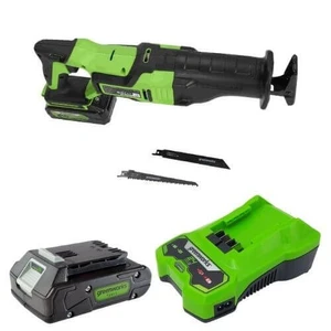 מסור חרב נטען Greenworks PA238K 24V - סט מלא עם סוללה 2AH ומטען מהיר לחיתוך מקצועי בכל מקום