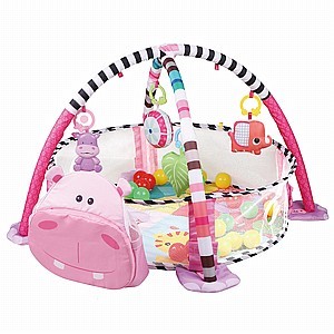 שטיח פעילות ובריכת כדורים pit toys דגם היפו ורוד