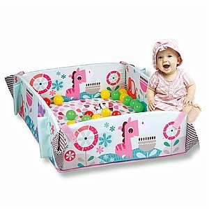 שטיח פעילות ובריכת כדורים pit toys ורוד