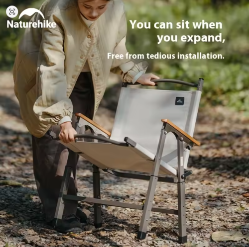 כסא מתקפל לקמפינג מתכוונן חזק NATUREHUKE  folding GLamping Chair