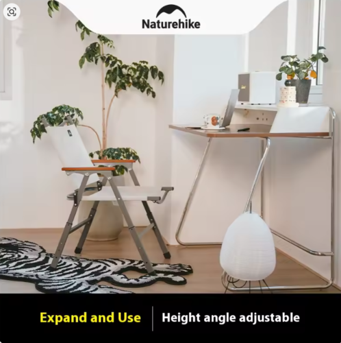 כסא מתקפל לקמפינג מתכוונן חזק NATUREHUKE  folding GLamping Chair