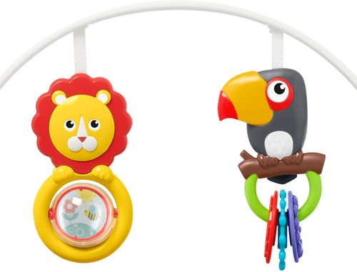 טרמפולינה לתינוק 2 ב 1 הופכת לכיסא נדנדה עם מנגנון רטט וקשת צעצועים - ג'ונגל