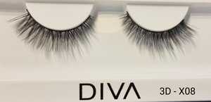 ריסים מלאכותיים דיווה DIVA משיער טבעי רב שימושי מדגם X08 תלת מימד