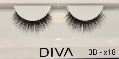 ריסים מלאכותיים דיווה DIVA משיער טבעי רב שימושי מדגם X18 תלת מימד