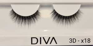 ריסים מלאכותיים דיווה DIVA משיער טבעי רב שימושי מדגם X18 תלת מימד