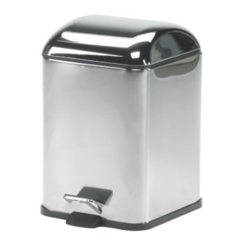 פח דוושה אלגנטי כרום מכסה שקוף  KARTA Waste basket with pedal