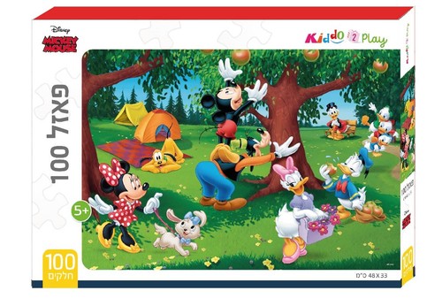 פאזל רצפה דיסני - 100 חלקים קשיחים וגדולים - מיקי מאוס
