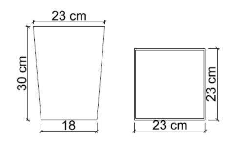 פח פתוח מרובע דמוי עור בז' ECOPELLE Waste Basket 