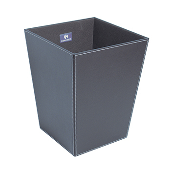 פח פתוח מרובע דמוי עור אפור ECOPELLE Waste Basket 