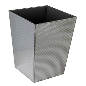 פח פתוח מעויינים כסוף מבריק ECOPELLE Waste Basket 