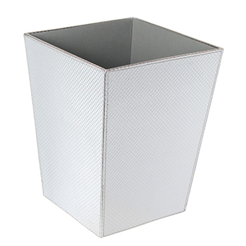פח פתוח מעויינים לבן מבריק ECOPELLE Waste Basket 