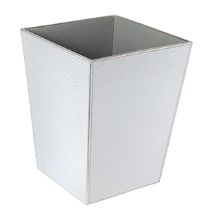 פח פתוח מעויינים לבן מבריק ECOPELLE Waste Basket 