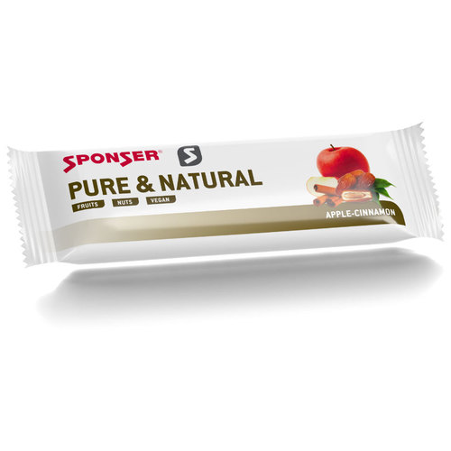 Sponser Pure& Natural Apple - Cinnamon Vegan חטיף אנרגיה בטעם תפוח-קינמון טבעוני