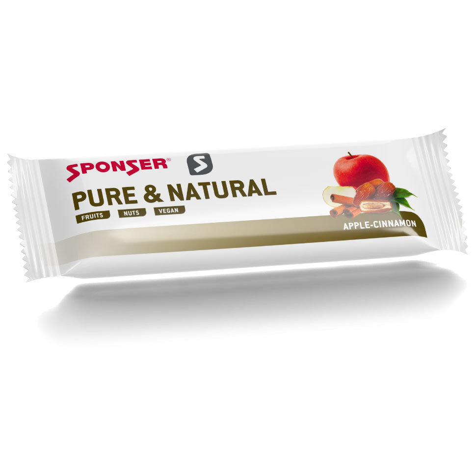Sponser Pure& Natural Apple - Cinnamon Vegan חטיף אנרגיה בטעם תפוח-קינמון טבעוני