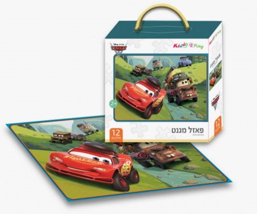 פאזל מגנטים דיסני - 12 חלקים קשיחים וגדולים - מכוניות