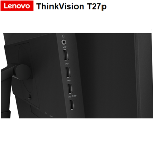 מסך 27 אינטש Lenovo ThinkVision T27p-10, רזולוציה UHD-4K, ציר Pivot, חיבורי USB-C