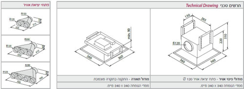 קולט אדים בנוי בתקרה FRECAN דגם:PARADIGMA ORIGINAL