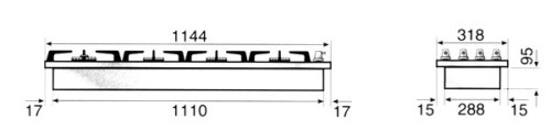 כיריים בהתקנה שטוחה לה קוצ'ינה LA CUCINA דגם HP1230D