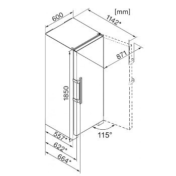 מקרר ללא מקפיא MIELE 390 ‏ליטר דגם: K28202