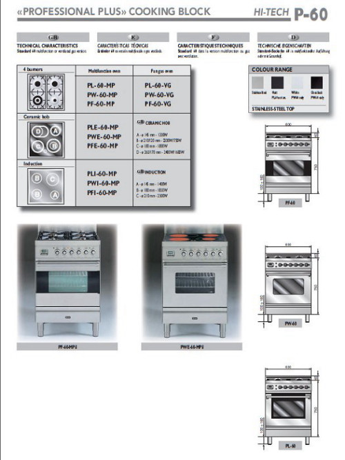 תנור אפיה משולב ILVE בסגנון מודרני דגם: PN60NMP