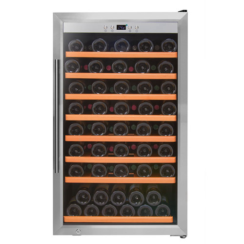 מקרר יין מתקדם עם מדפי עץ עד 75 בקבוקים דגם: SU-75S מבית VINOPO