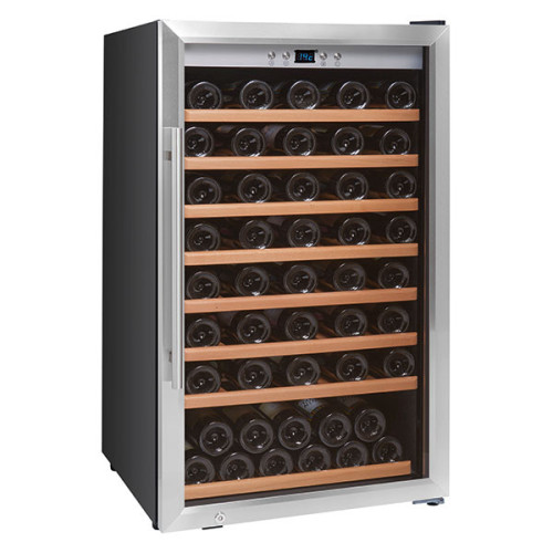 מקרר יין מתקדם עם מדפי עץ עד 75 בקבוקים דגם: SU-75S מבית VINOPO